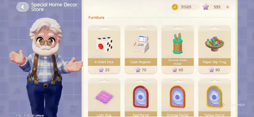 Example of shop with rotation in Heartopia