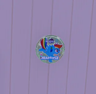 Ejemplo de insignia usada como decoración en una pared.